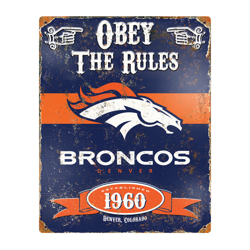 Letrero Metálico Denver Broncos The Party Animal