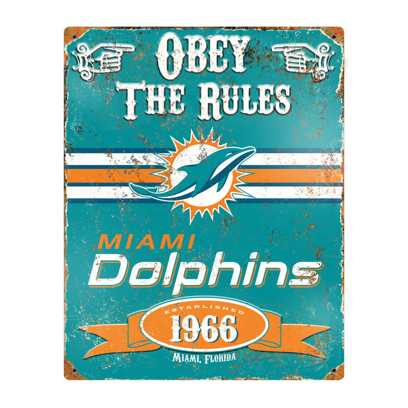 Letrero Metálico Miami Dolphins The Party Animal
