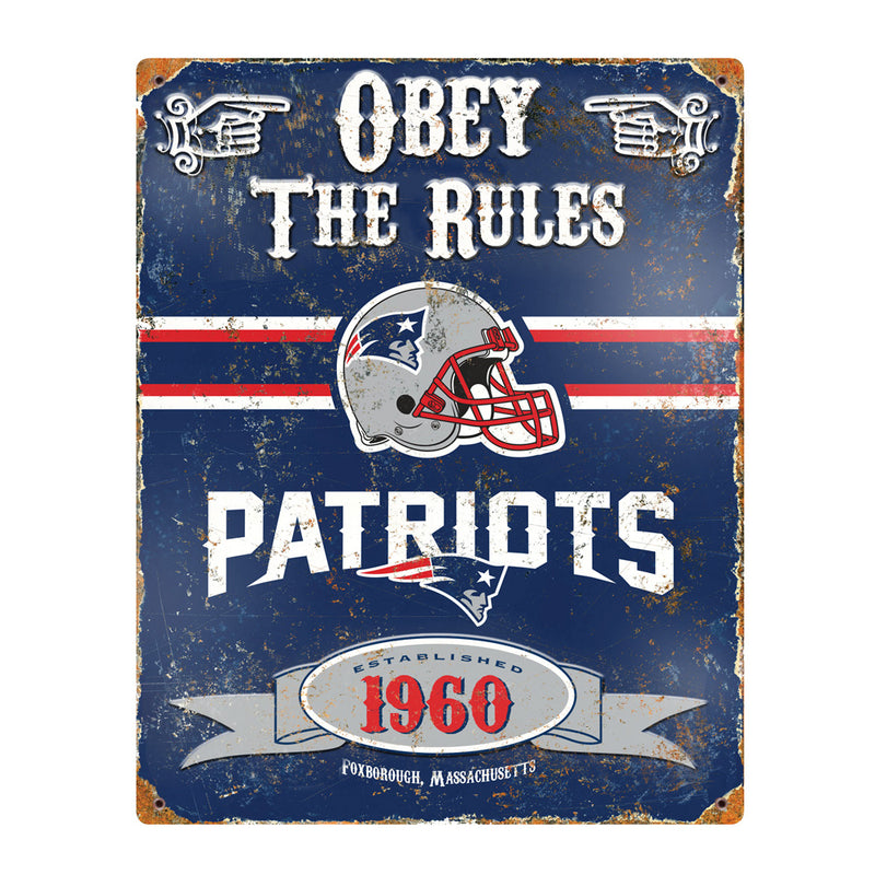 Letrero Metálico New England Patriots The Party Animal
