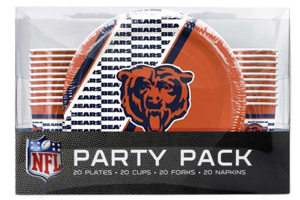 Set de Platos y Vasos Desechables Chicago Bears Party Pack Duck House