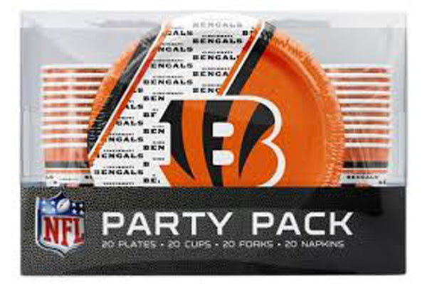 Set de Platos y Vasos Desechables Cincinnati Bengals Party Pack Duck House