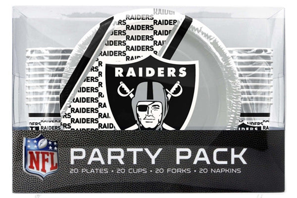 Set de Platos y Vasos Desechables Las Vegas Raiders Party Pack Duck House