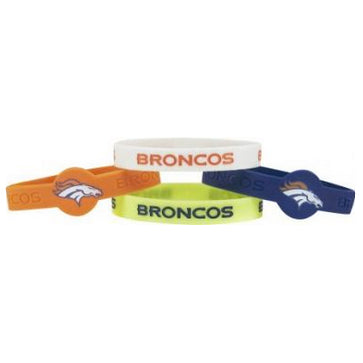 Llavero Denver Broncos Silicone Bracelet Pack de 4 Aminco