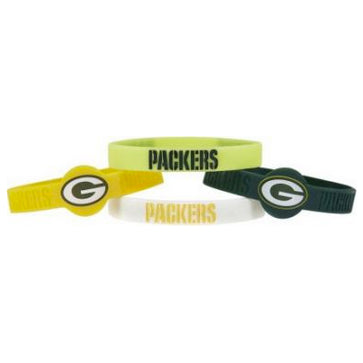 Llavero Green Bay Packers Silicone Bracelet Pack de 4 Aminco