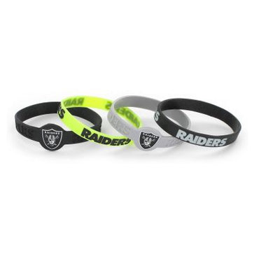 Llavero Las Vegas Raiders Silicone Bracelet Pack de 4 Aminco