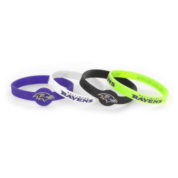 Llavero Baltimore Ravens Silicone Bracelet Pack de 4 Aminco
