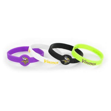 Llavero Minnesota Vikings Silicone Bracelet Pack de 4 Aminco