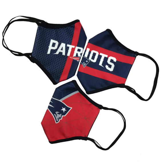 Cubrebocas New England Patriots Tripack