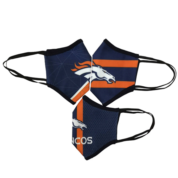 Cubrebocas Denver Broncos Tripack