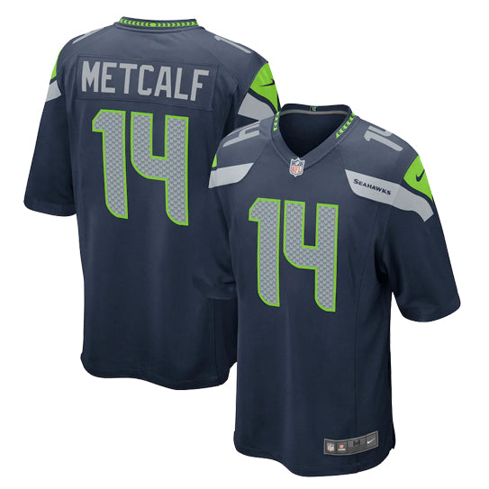 Jersey Seattle Seahawks Metcalf Game Nike Hombre Azul Marino