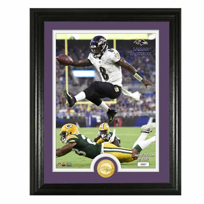 Fotografía de Colección Baltimore Ravens Photo Lamar Jackson The Highland Mint