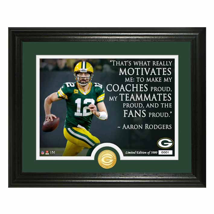 Fotografía de Colección Green Bay Packers Quote Photo Aaron Rodgers Highland Mint