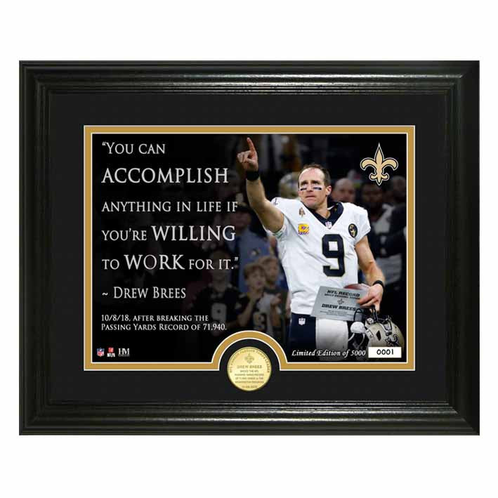 Fotografía de Colección New Orleans Saints Quote Photo Drew Brees Yards Highland Mint