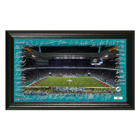 Fotografía Autografiada Miami Dolphins Signatures Highland Mint