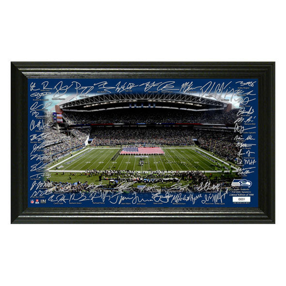 Fotografía Autografiada Seattle Seahawks Signatures Highland Mint