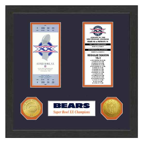 Boleto Conmemorativo Super Bowl Chicago Bears Highland Mint