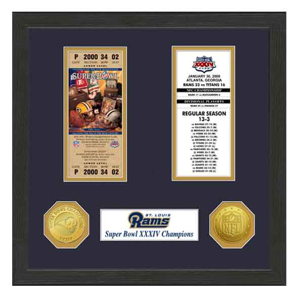 Boleto Conmemorativo Super Bowl Los Angeles Rams Highland Mint