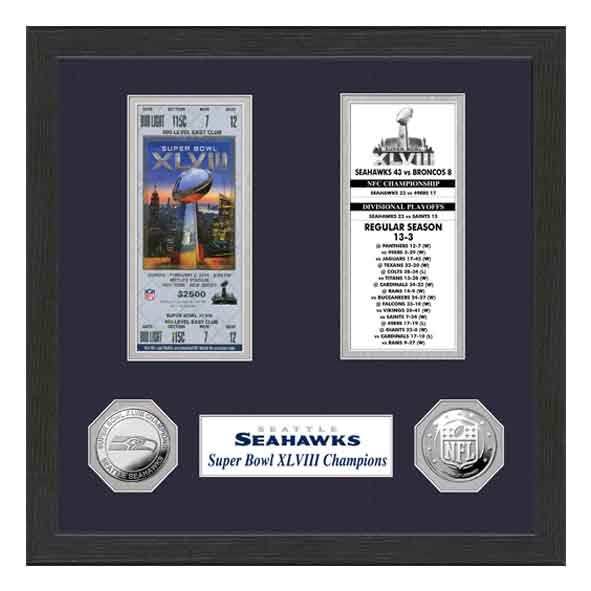 Boleto Conmemorativo Super Bowl Seattle Seahawks Highland Mint