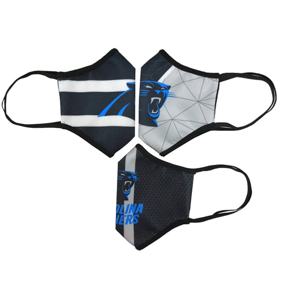 Cubrebocas Carolina Panthers Tripack