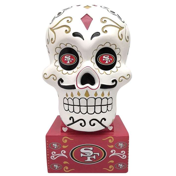 Figura Día de Muertos San Francisco 49ers Sugar Skull Statue Evergreen Verde