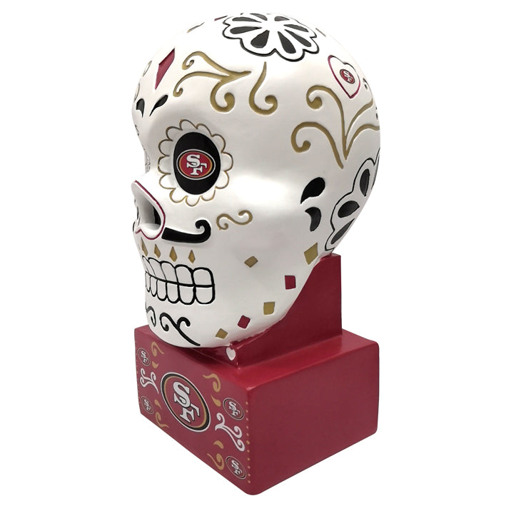 Figura Día de Muertos San Francisco 49ers Sugar Skull Statue Evergreen Verde