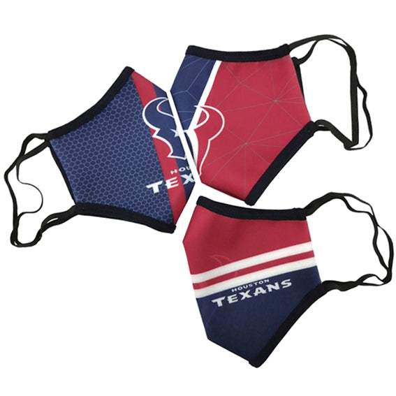 Cubrebocas Houston Texans Tripack