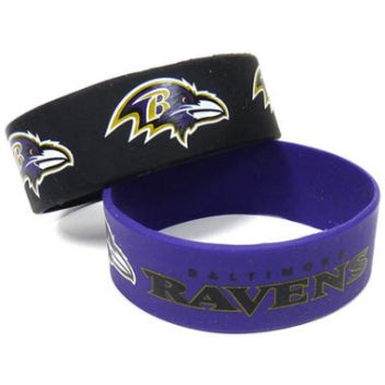 Llavero Baltimore Ravens Wide Bracelets Pack de 2 Aminco