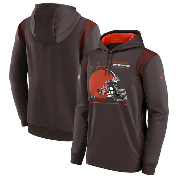 Sudadera Cleveland Browns Logo 010K-93 Sideline Nike Hombre Café