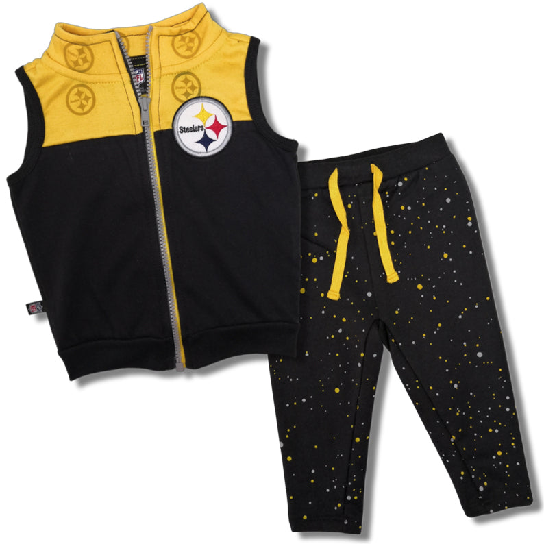 Conjunto Deportivo Pittsburgh Steelers Set Gilet Bebé