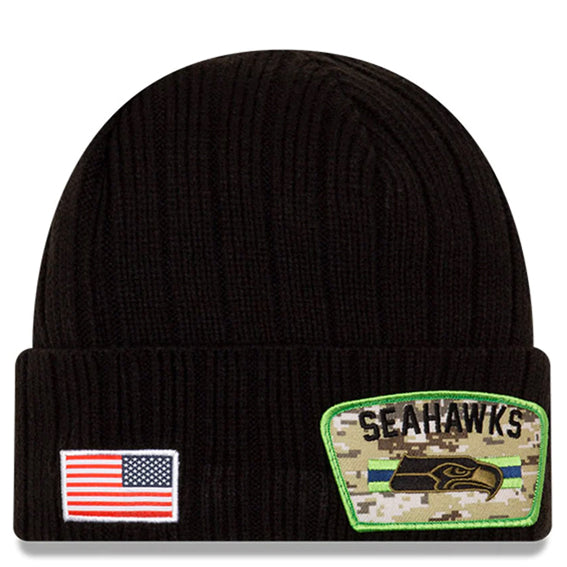 Gorro Beanie Seattle Seahawks Salute to Service 2021 New Era Negro