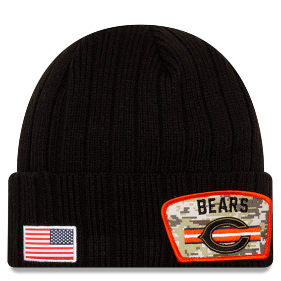 Gorro Beanie Chicago Bears Salute to Service 2021 New Era Negro