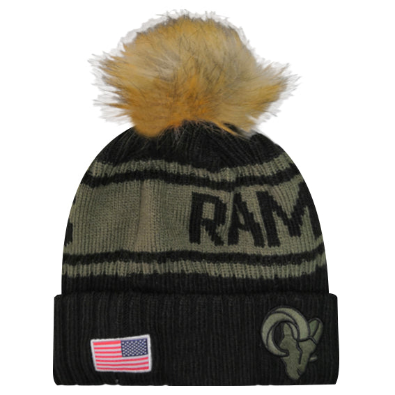Gorro Beanie Los Angeles Rams Salute to Service 2021 New Era Mujer