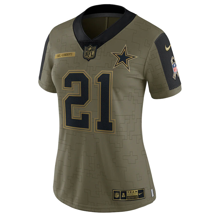 Jersey Dallas Cowboys Salute to Service 2021 Limited Elliott Nike Mujer