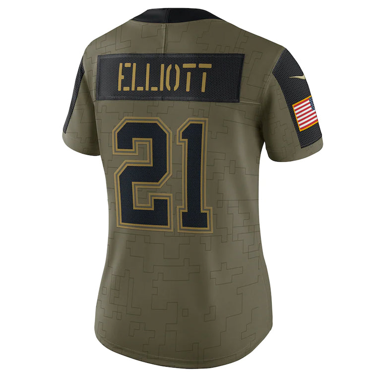 Jersey Dallas Cowboys Salute to Service 2021 Limited Elliott Nike Mujer