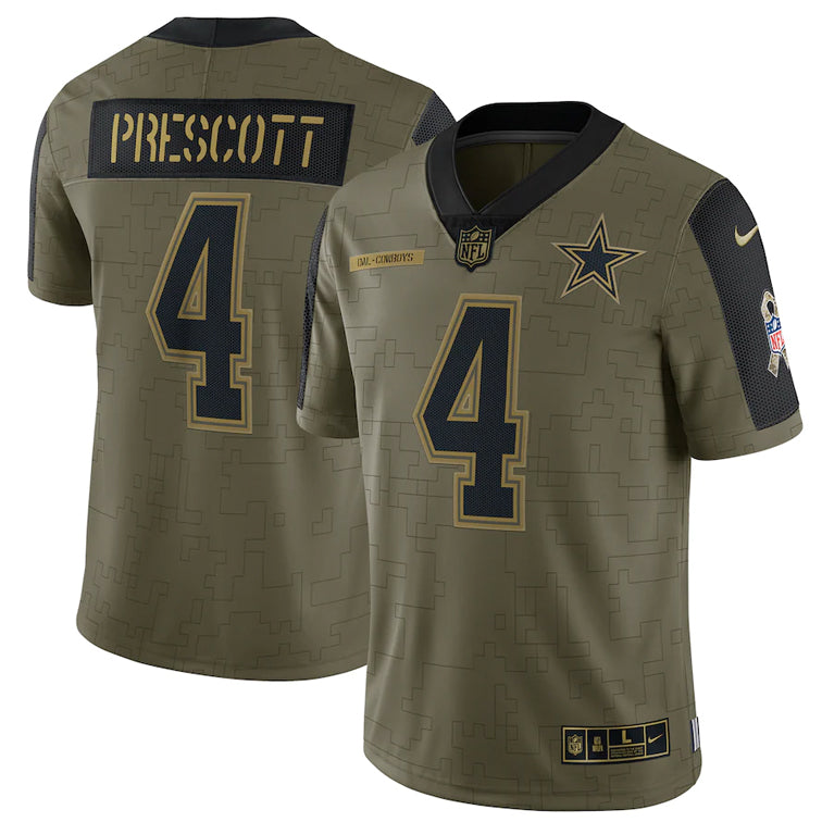 Jersey Dallas Cowboys DP4 Salute to Service 2021 Limited Prescott Nike Hombre