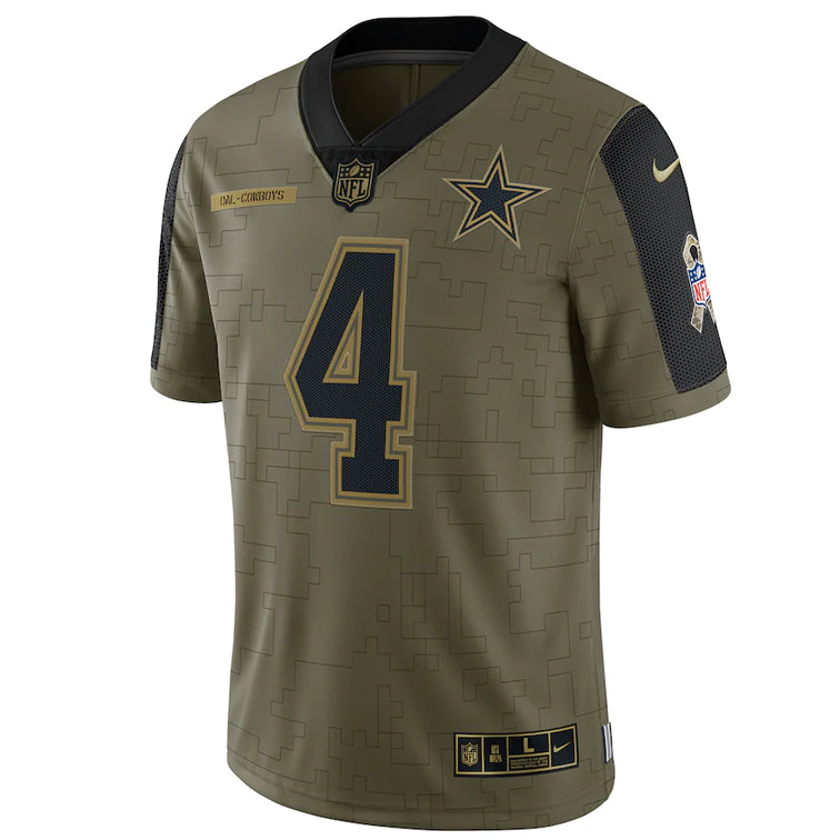 Jersey Dallas Cowboys DP4 Salute to Service 2021 Limited Prescott Nike Hombre