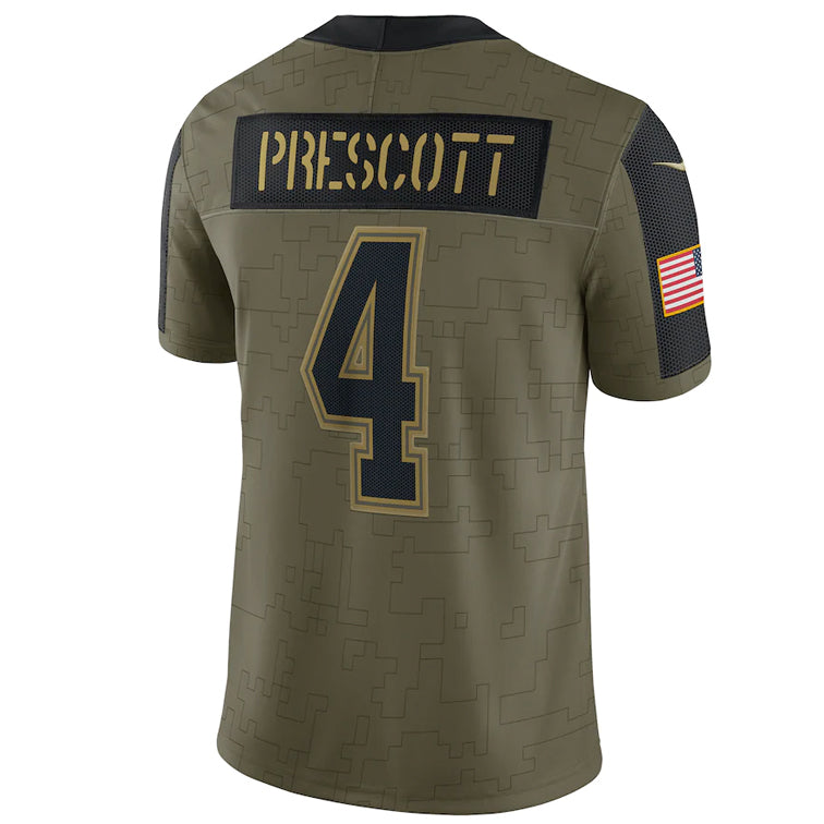 Jersey Dallas Cowboys DP4 Salute to Service 2021 Limited Prescott Nike Hombre