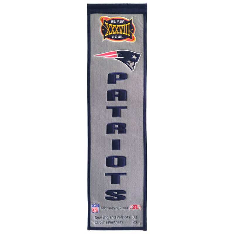 Banderín New England Patriots Banner Xxxviii Heritage Winning Streak