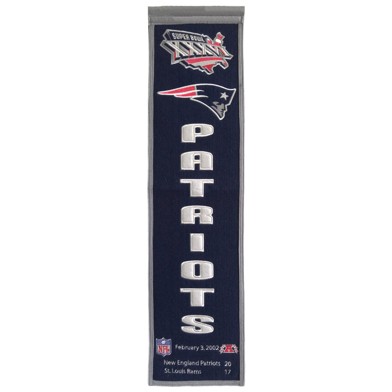 Banderín New England Patriots Banner Xxxvi Heritage Winning Streak