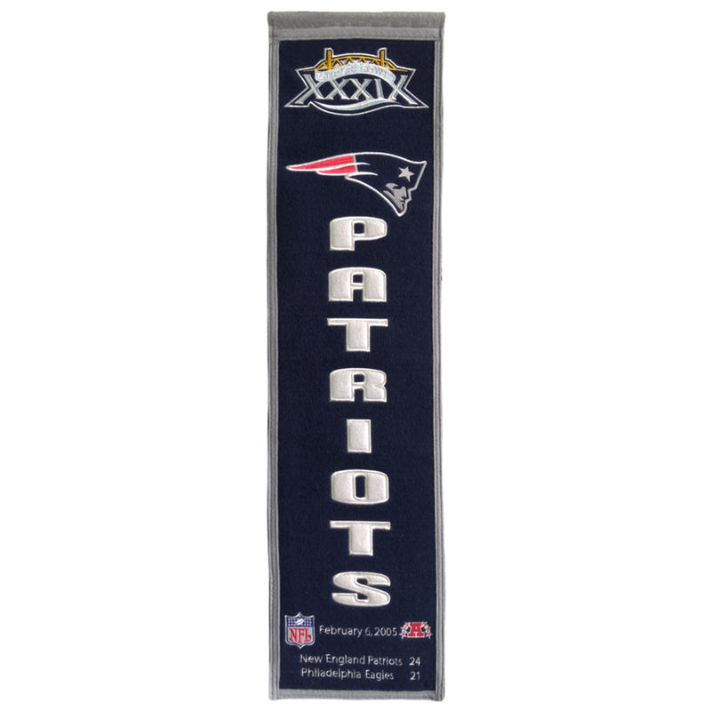Banderín New England Patriots Banner Xxxix Heritage Winning Streak