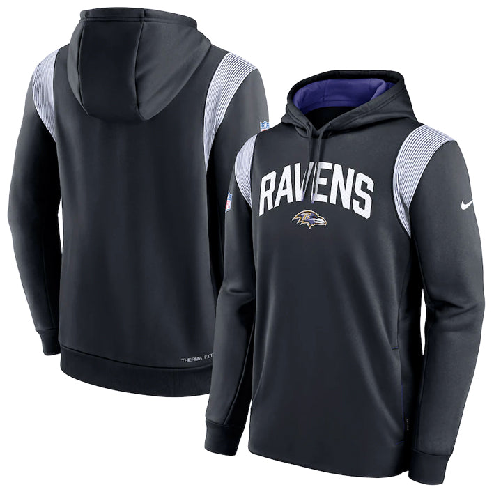 Sudadera Baltimore Ravens Sideline 2022 Athletic Stack Nike Hombre