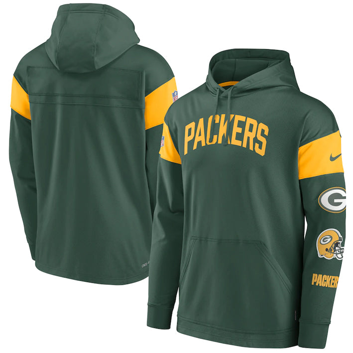 Sudadera Green Bay Packers Sideline 2022 Athletic Arch Nike Hombre