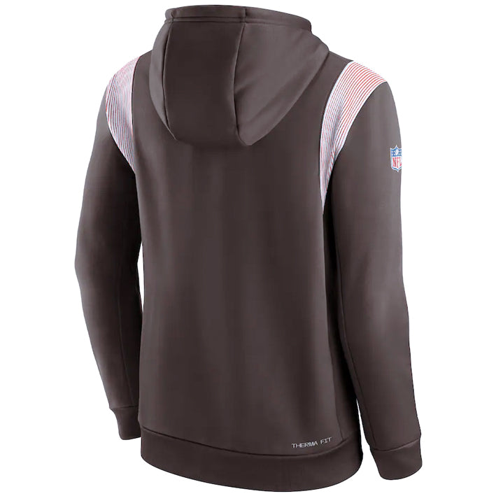 Sudadera Cleveland Browns Sideline 2022 Stack Nike Hombre Café