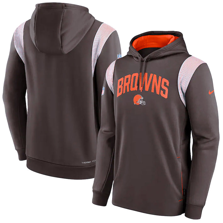 Sudadera Cleveland Browns Sideline 2022 Stack Nike Hombre Café