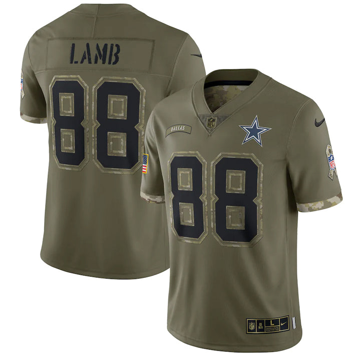 Jersey Dallas Cowboys Salute to Service 2022 Lamb Nike Hombre