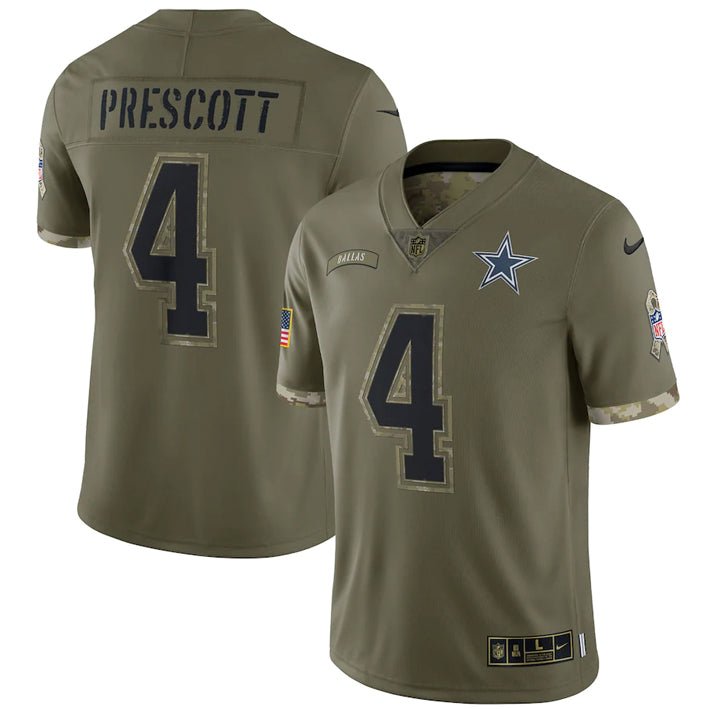Jersey Dallas Cowboys DP4 Salute to Service 2022 Prescott Nike Hombre