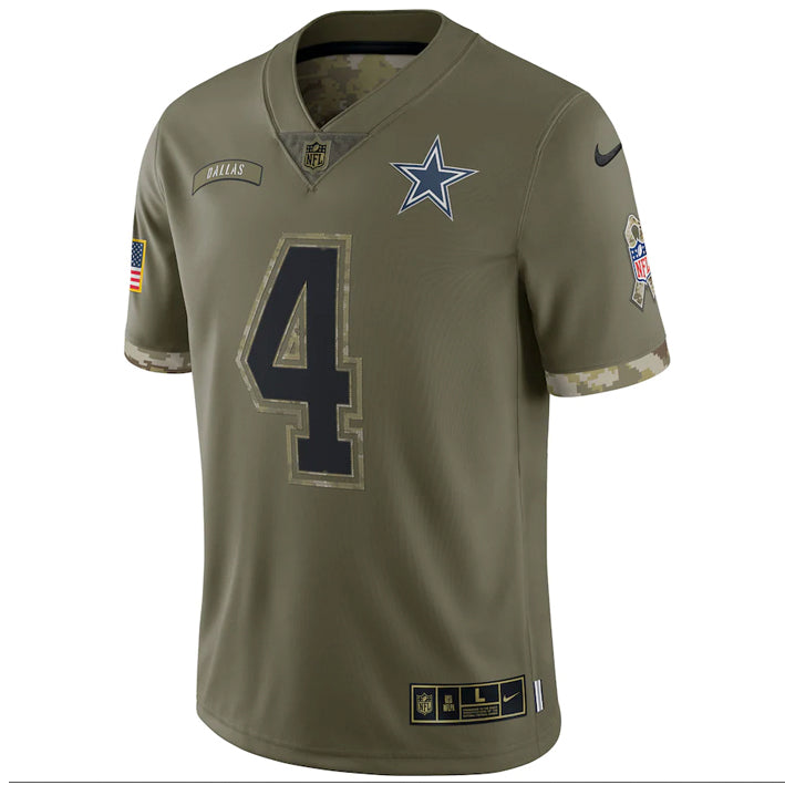 Jersey Dallas Cowboys DP4 Salute to Service 2022 Prescott Nike Hombre