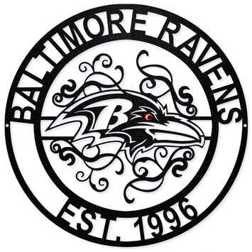 Letrero Metálico Baltimore Ravens Laser Cut Metal The Party Animal
