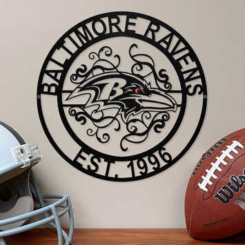 Letrero Metálico Baltimore Ravens Laser Cut Metal The Party Animal