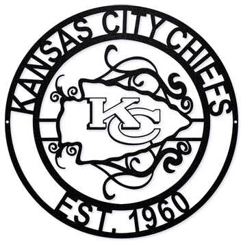 Letrero Metálico Kansas City Chiefs Laser Cut Metal The Party Animal